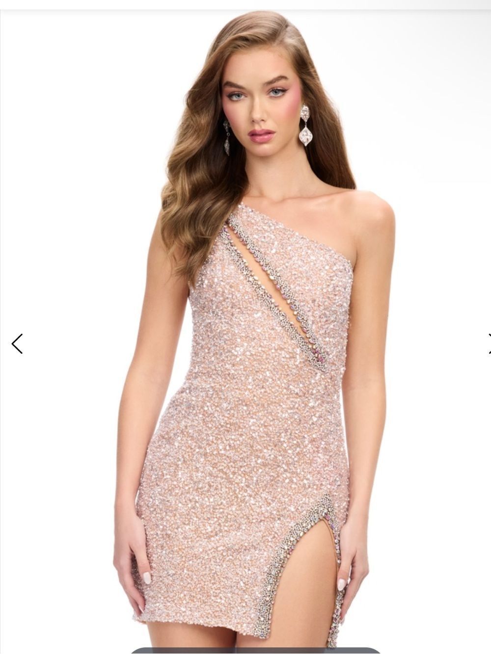 Ashley Lauren Embellished Formal Prom Homecoming Dress 4 NWT Nude